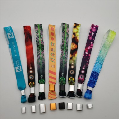 Free sample small quantity no minimum fabric jacquard event bracelets woven custom embroidered wristbands