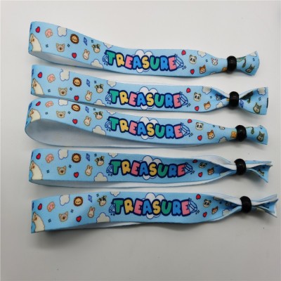 custom design printed sublimation polyester customized festival fabric wristbands for events