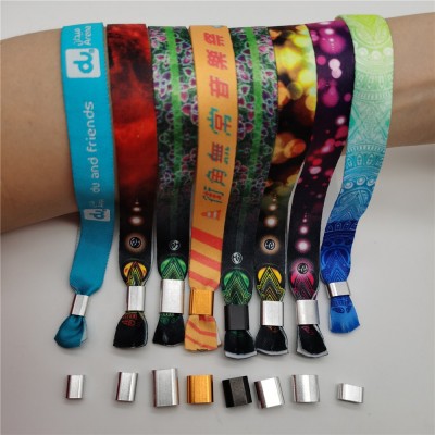 High quality printed fabric wristband for event fabric wristbands wholesale