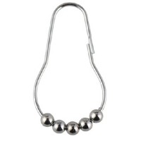 Stainless steel metal shower curtain ring hook clip glide hook with roller