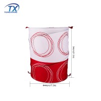 Eco-friendly Printed Polyester Fabric Hanging Red Laundry Basket With Lid