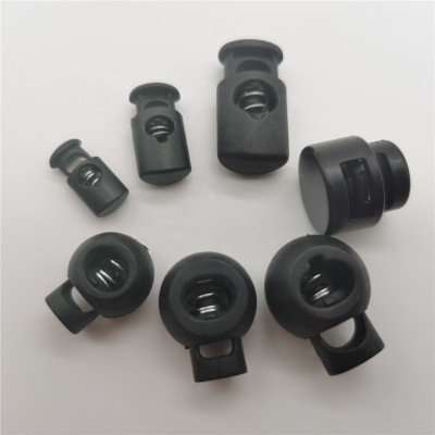 Black Plastic Toggles Spring Stop Drawstring Rope Cord Locks For Cord Fabric Wristbands Clasp Fastener